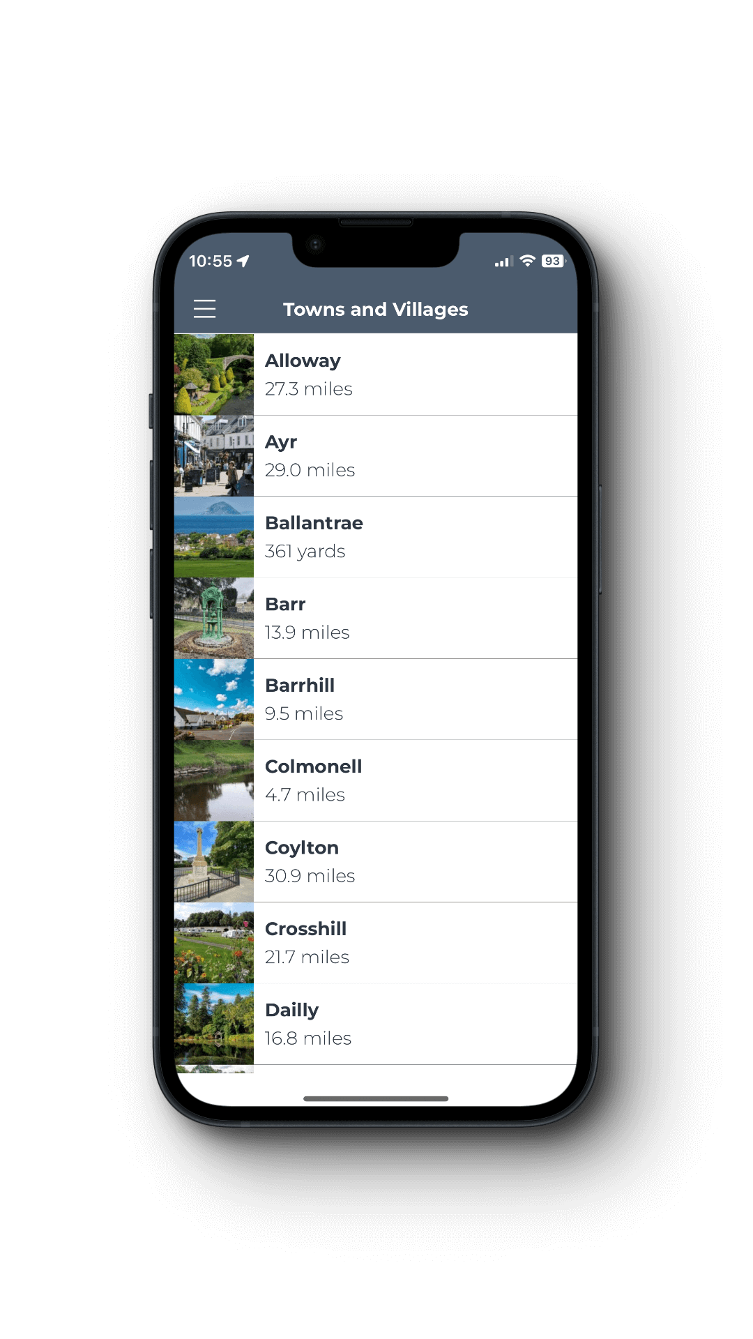 Ipad with map showing locations of the Blue Bonnet Trails